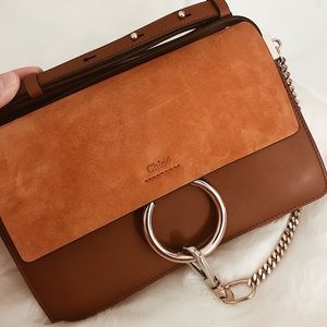 NWT Small Suede Chloe Faye crossbody shoulder bag